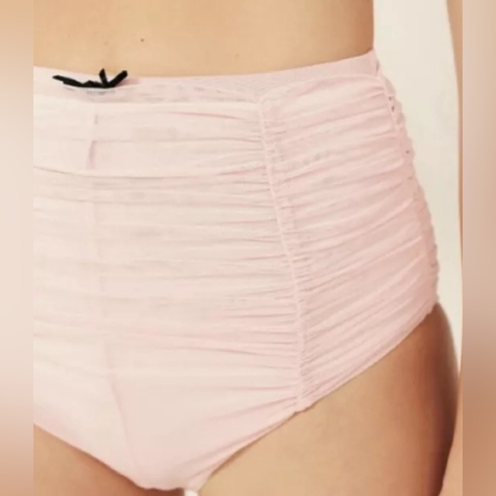 Free People She Bad Black Ruched Panties - XS